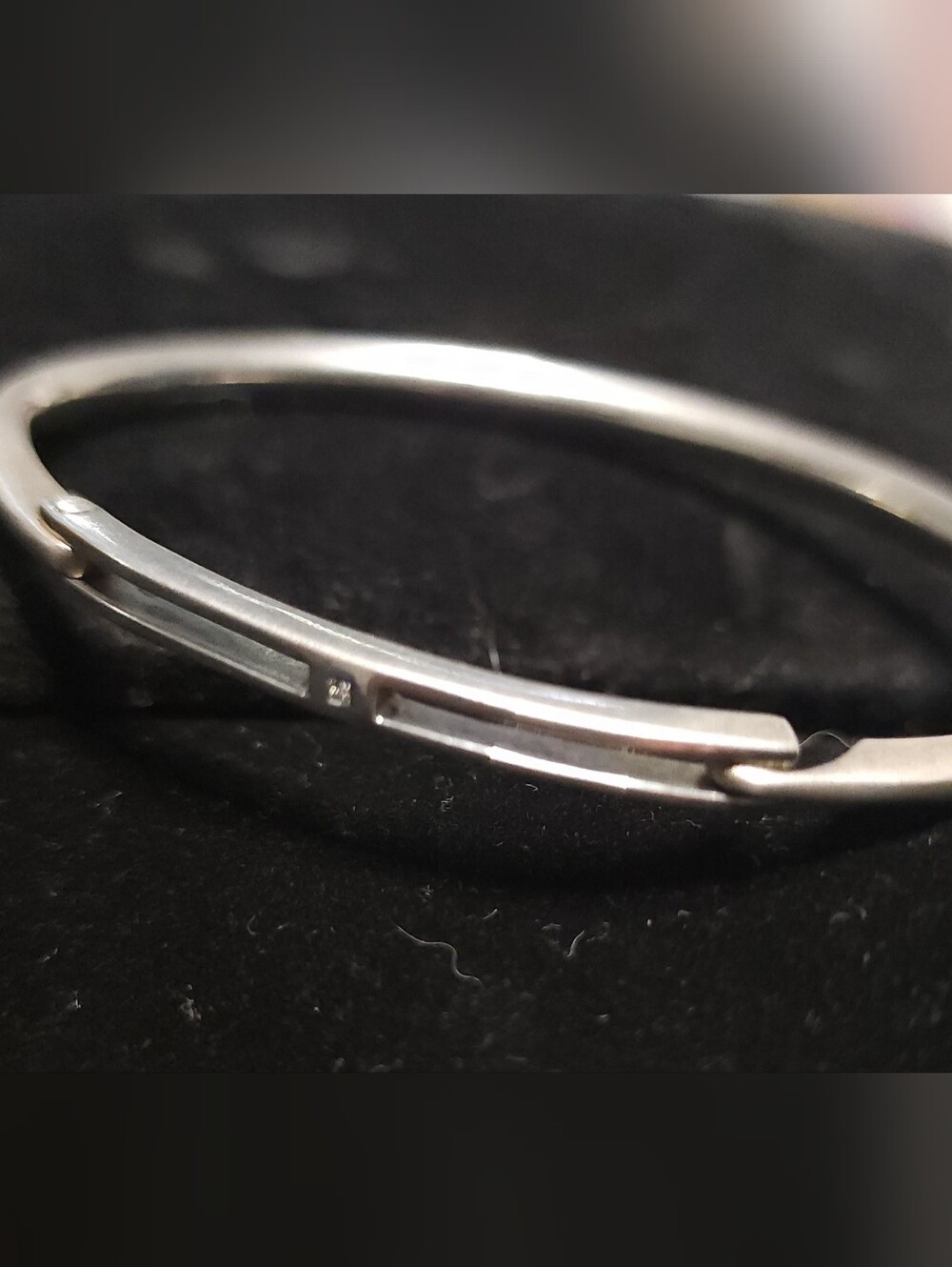 HOT DIAMONDS 925 Hinge Bangle Bracelet w/ Real Diamond Accent 20g